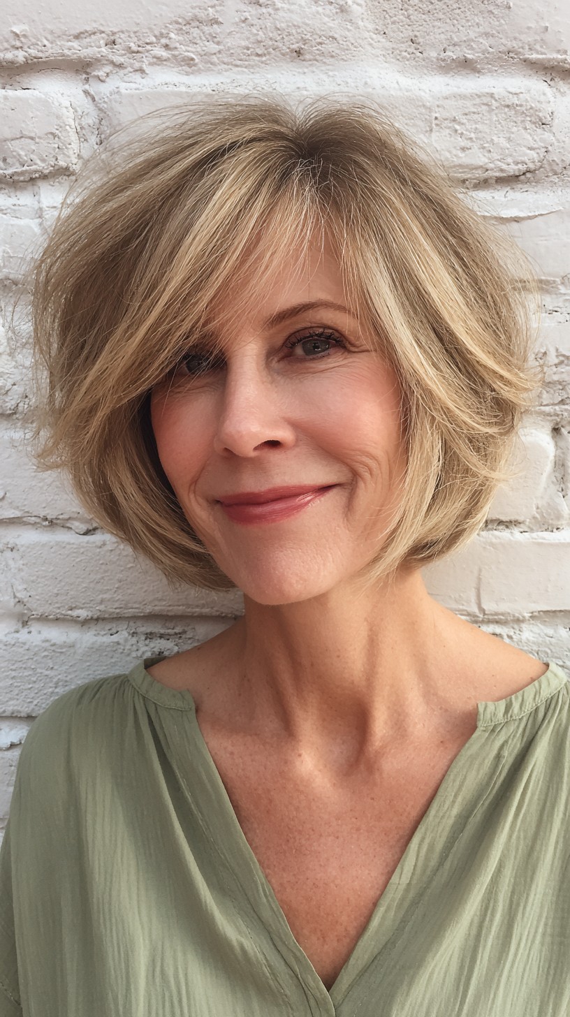 Effortless Soft Blonde Waves for Mature Women