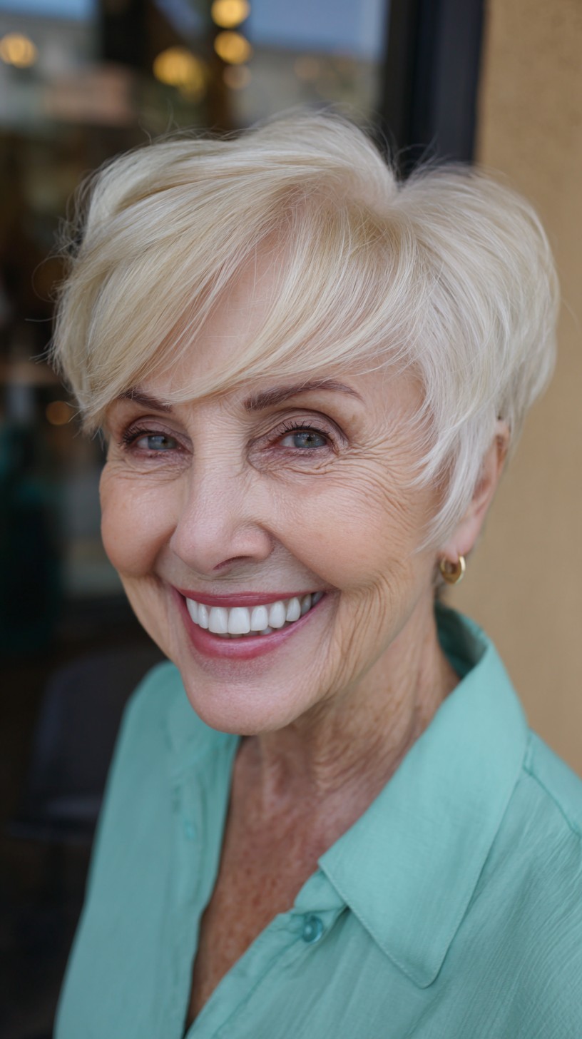 Light Blonde Cropped Bob with Natural Texture