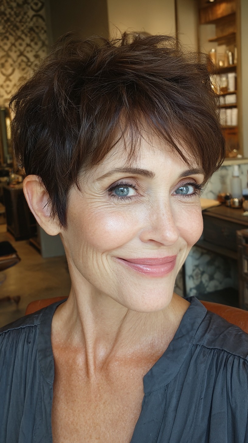 Playful Textured Pixie with Deep Side Part