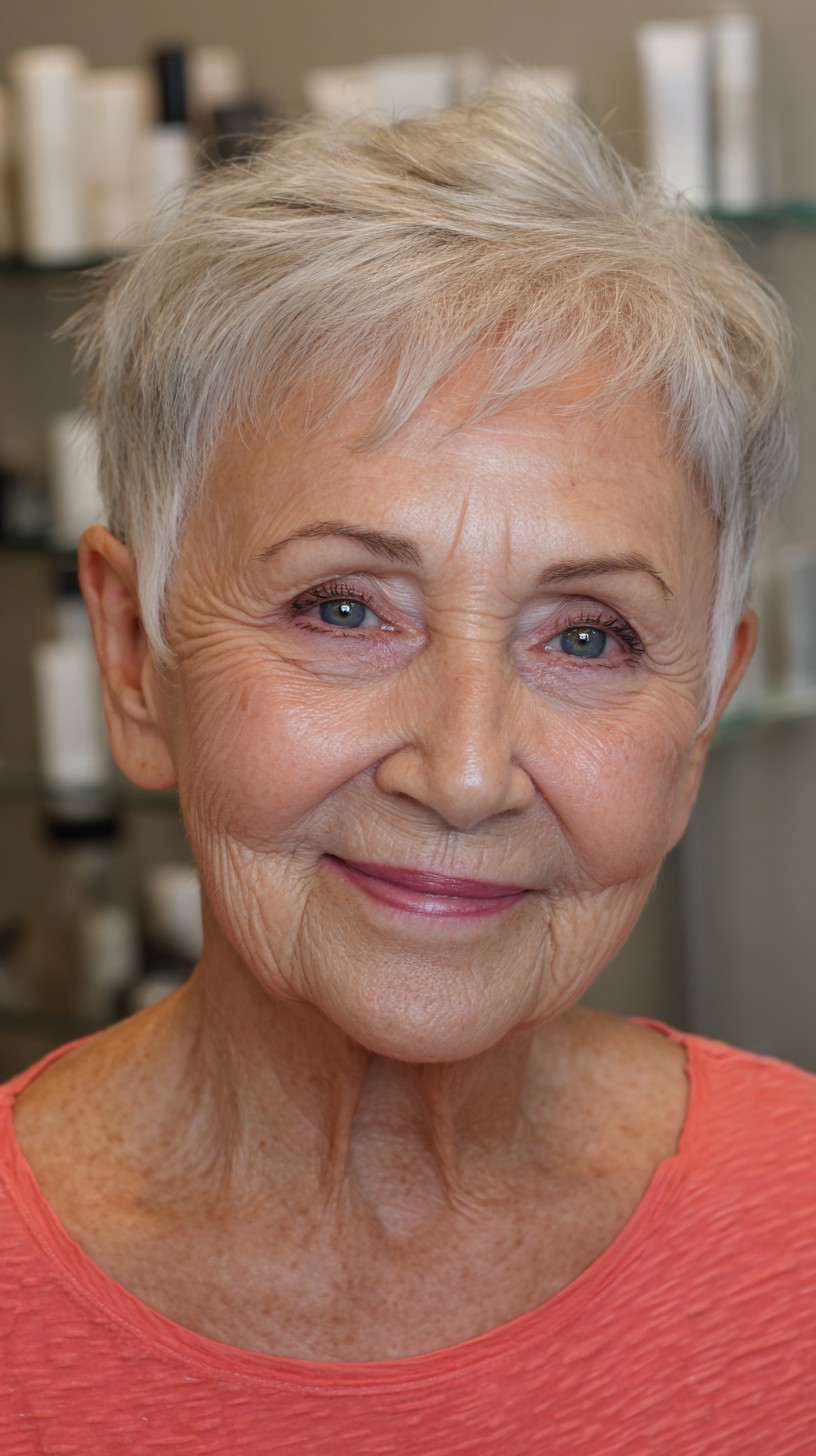 Silver Stylish Feathered Pixie for Timeless Appeal