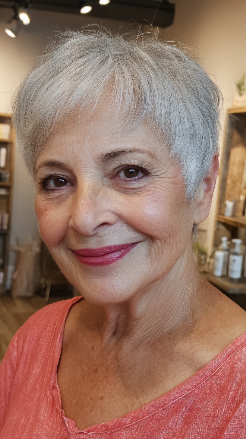 Sleek Silver Pixie with Soft Tapering