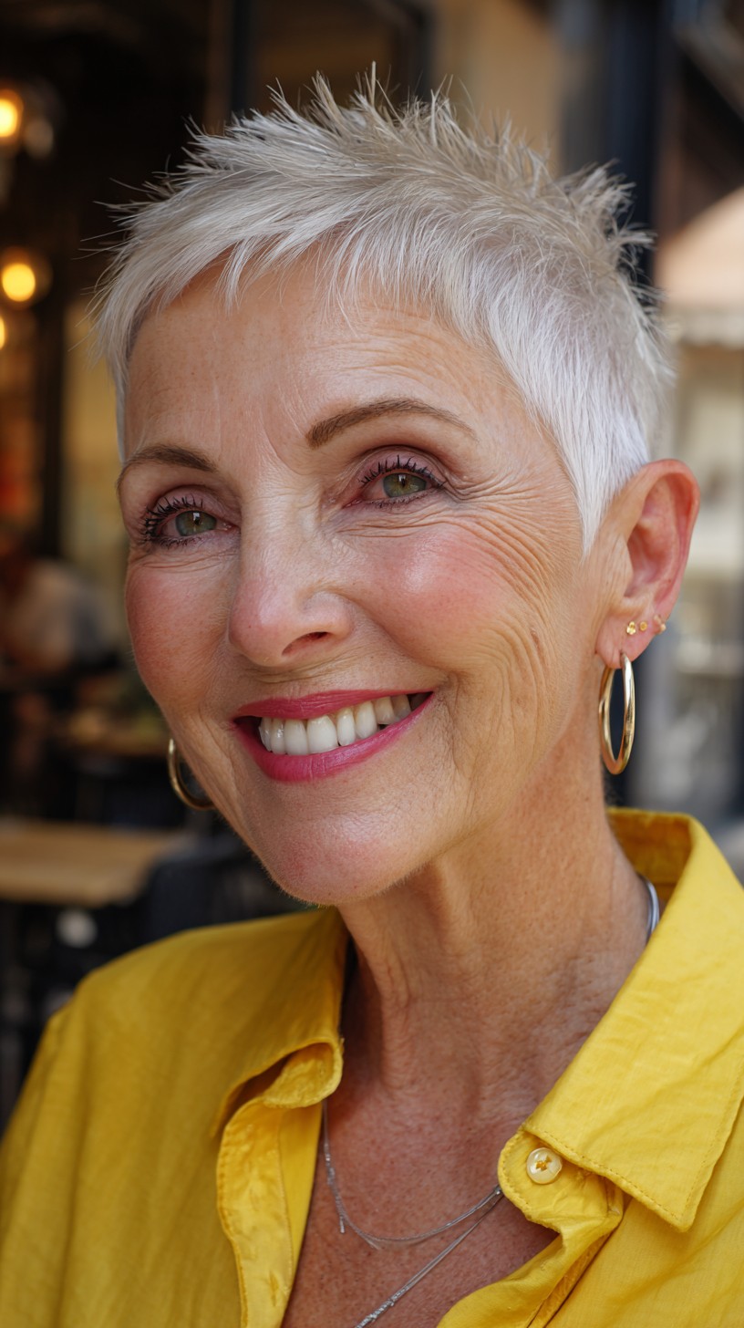 Sleek Silver Spike Pixie for Mature Charm