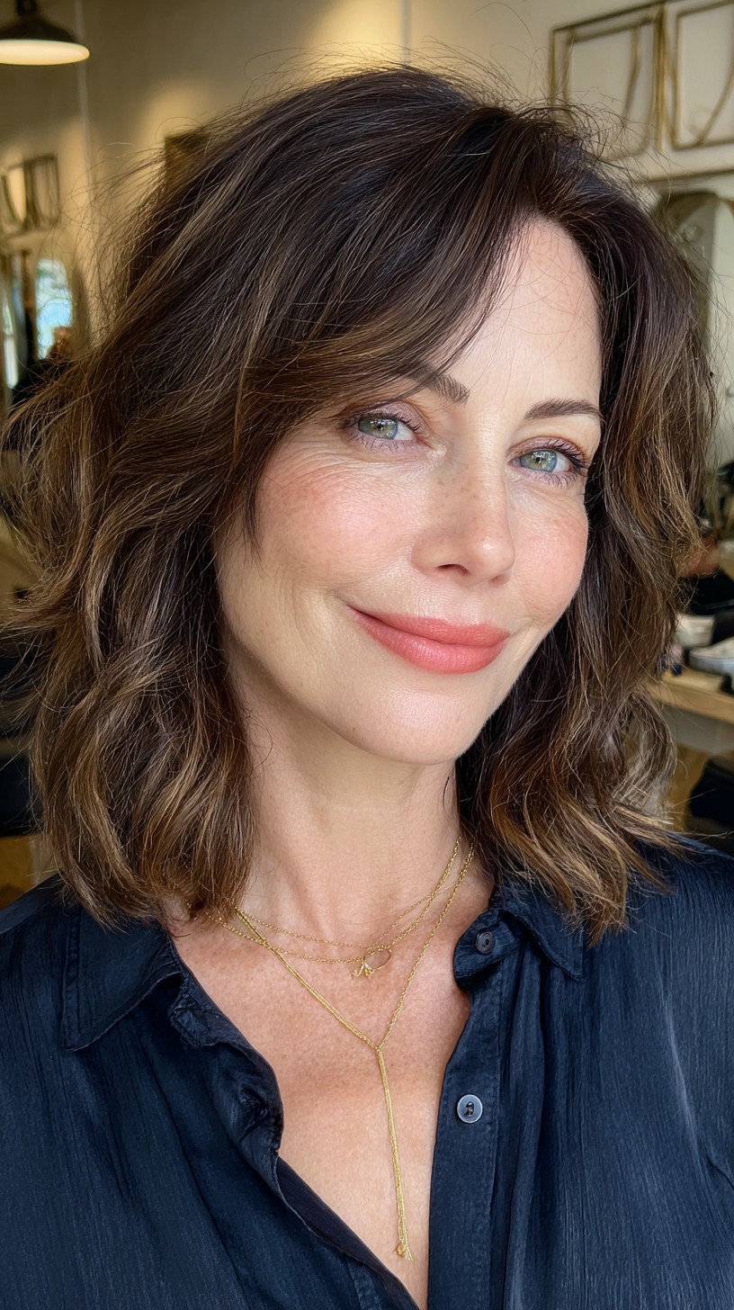 Soft Brunette Waves with Face-Framing Layers