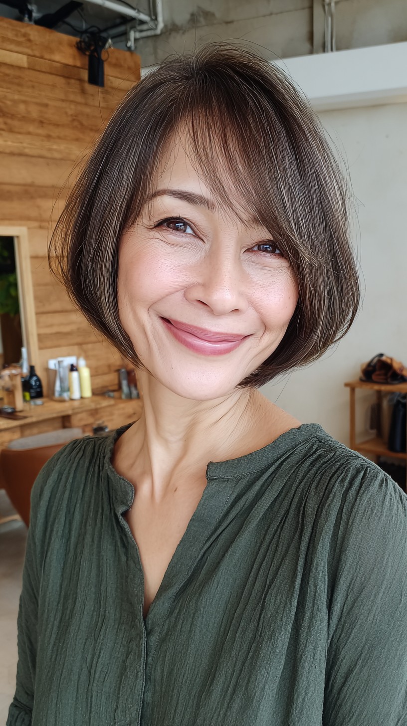 Softly Layered Ash Bronde Bob