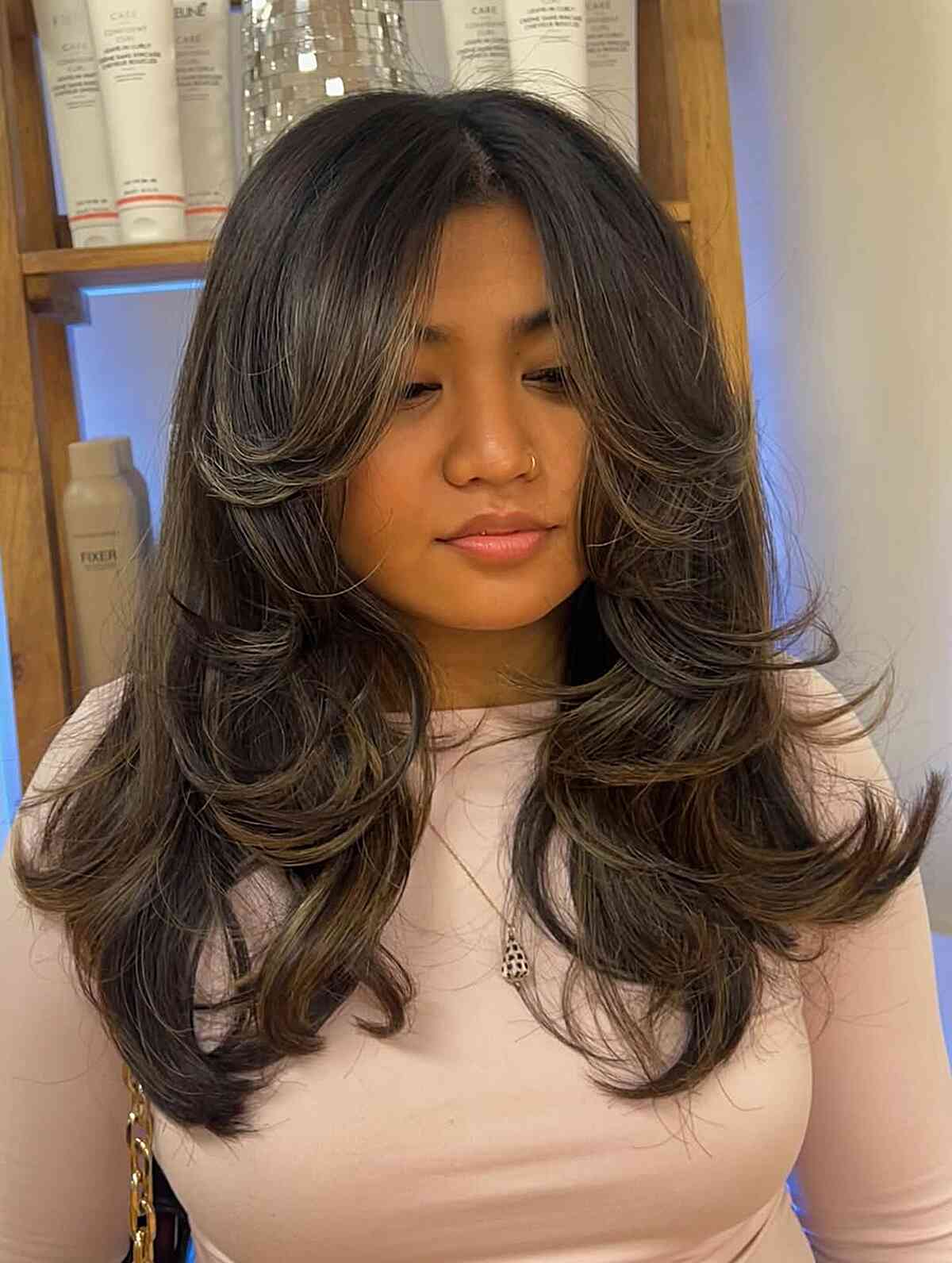 Stylish Long Blowout with Face-Framing Layers