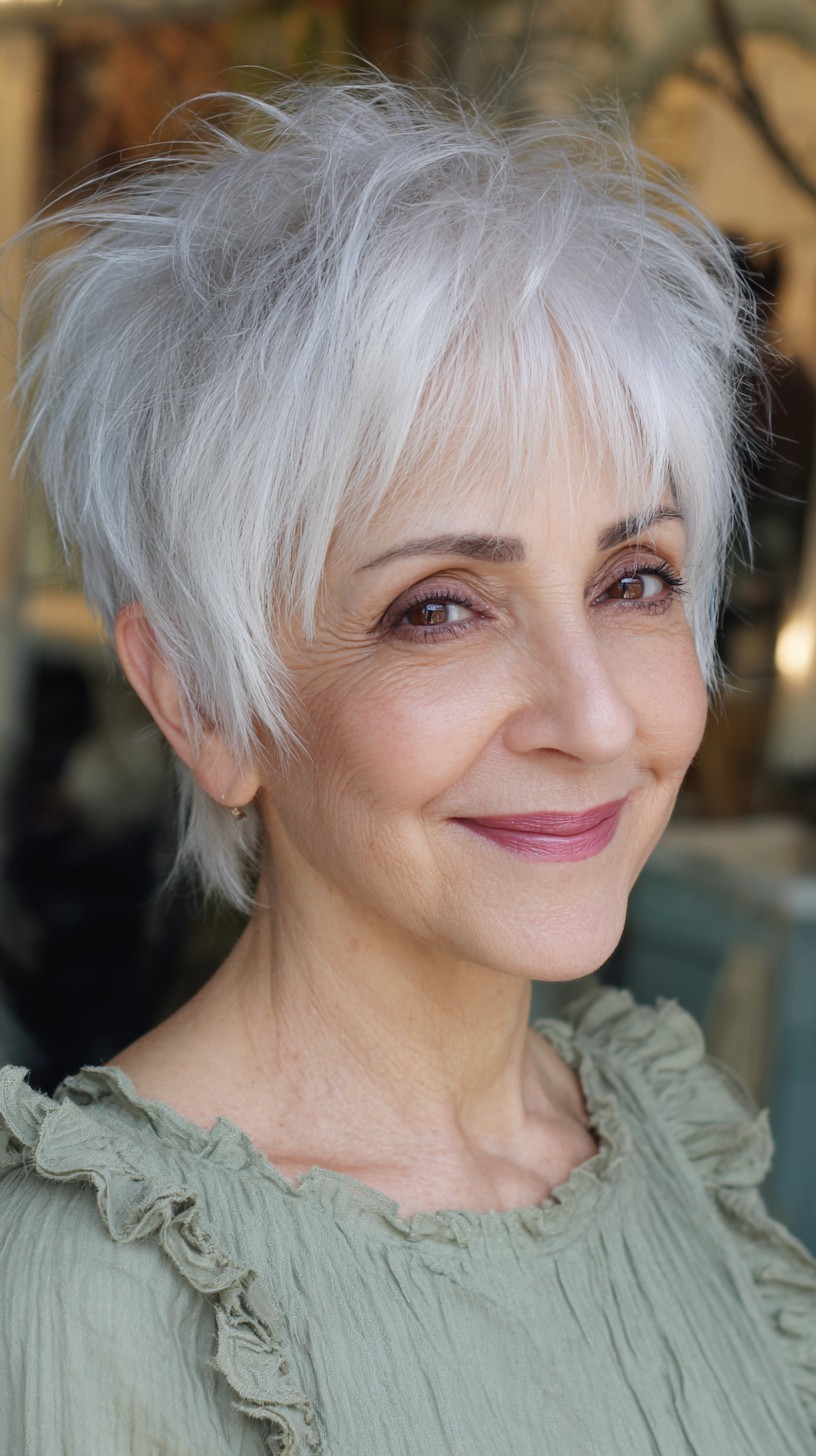 Voluminous Silver Whisps with Soft Fringing