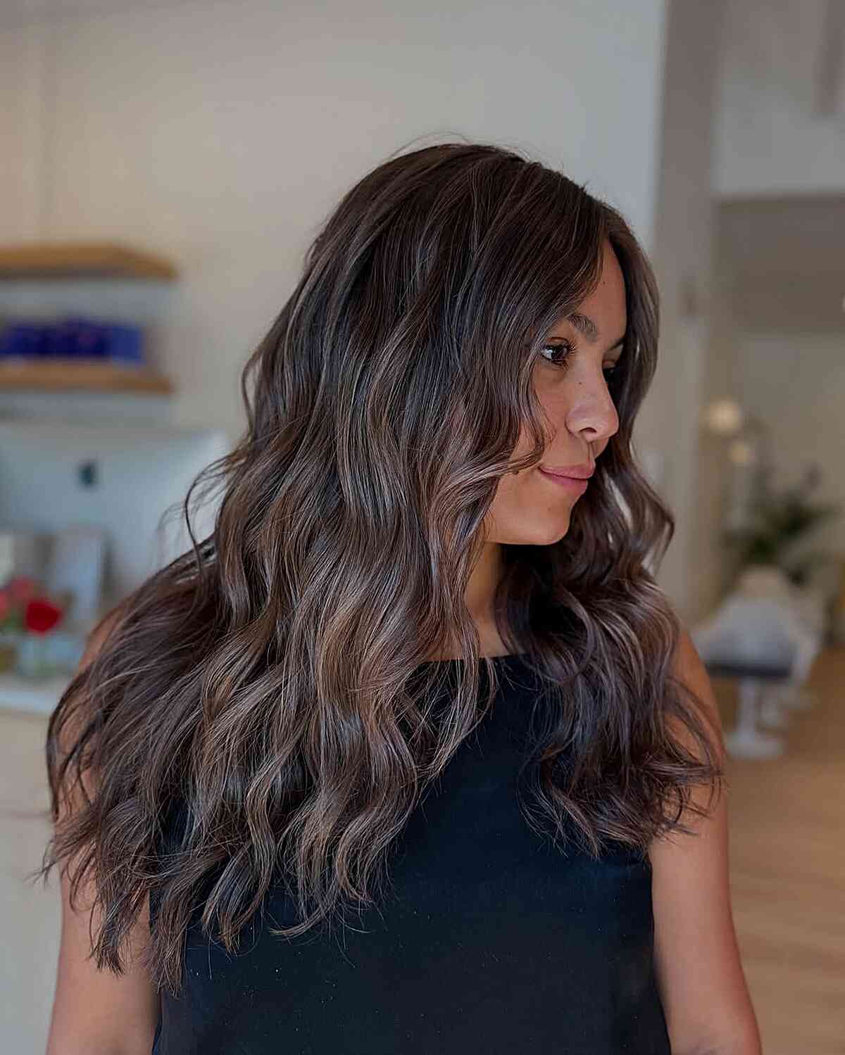Warm Espresso Waves with Subtle Highlights