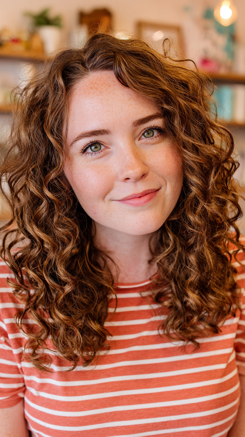 Chic Shoulder-Length Curly Cut with Soft Layers
