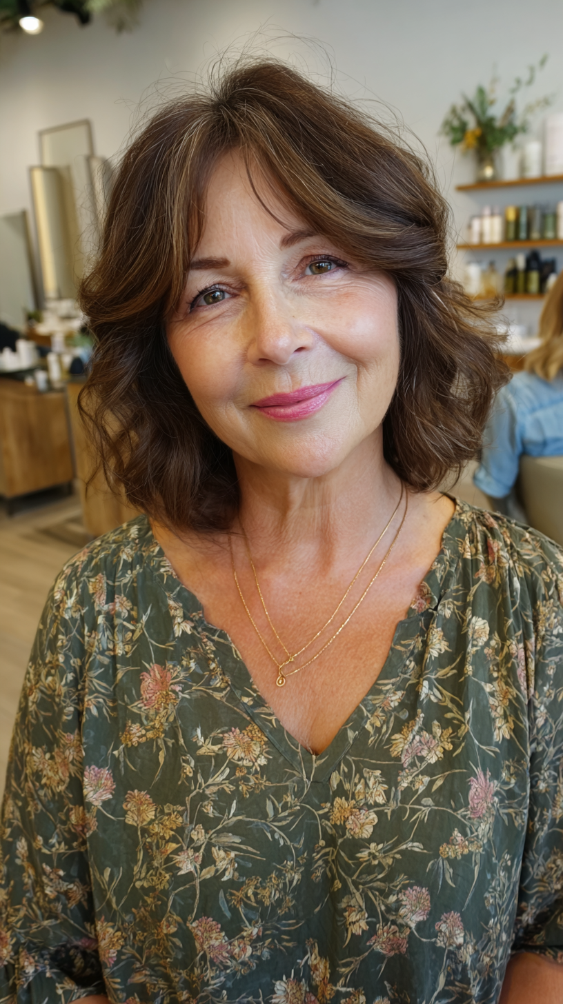 Chic Soft Waves with Face-Framing Layers