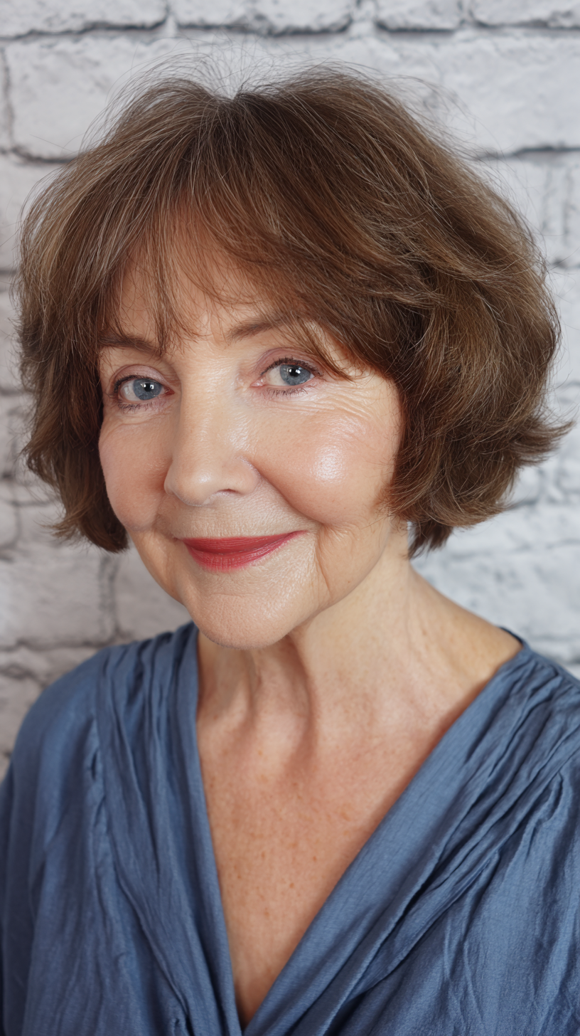 Textured Bob with Soft Bangs and Gentle Movement