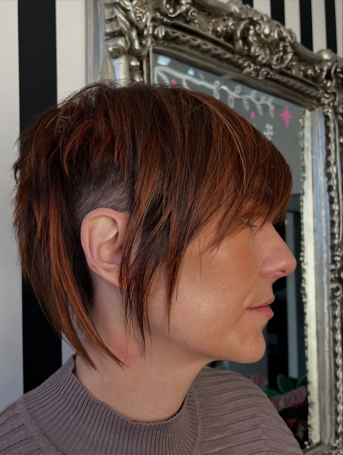 Trendy Textured Pixie Mullet with Shaved Undercut