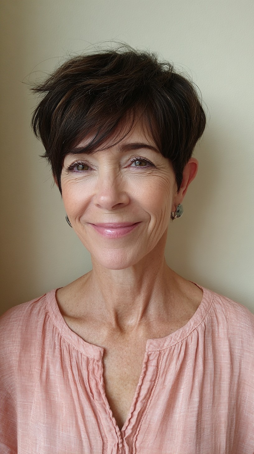 Dynamic Tousled Brunette Crop