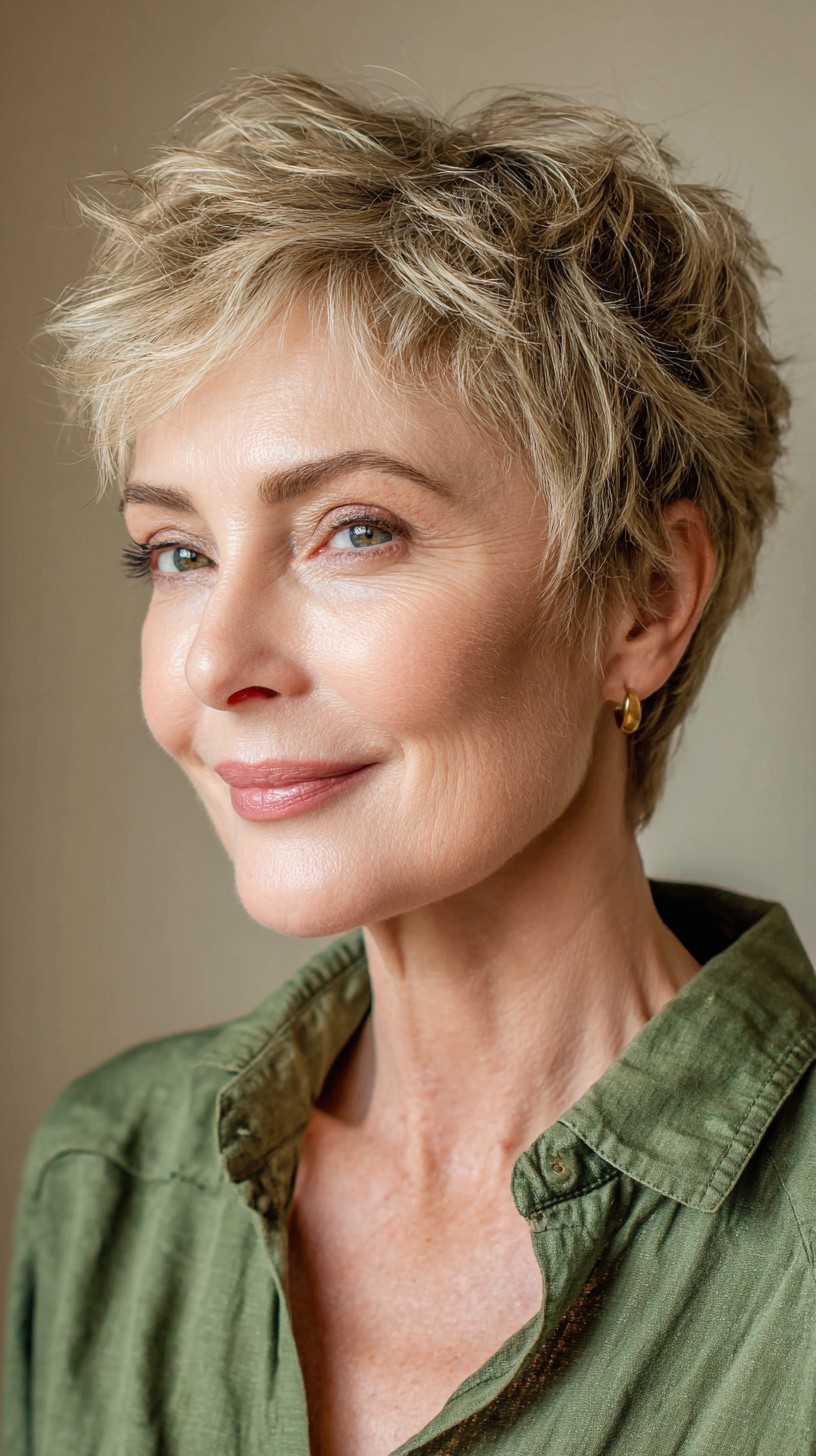 Effortless Natural Tousled Cut for Women Over 55