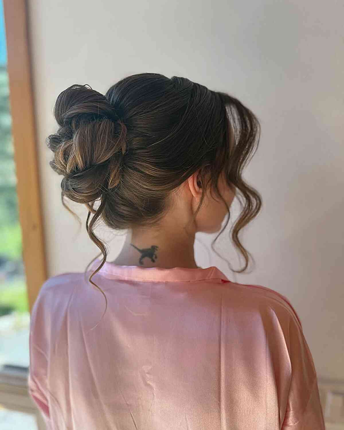 Elegant Twisted Updo with Soft Curls