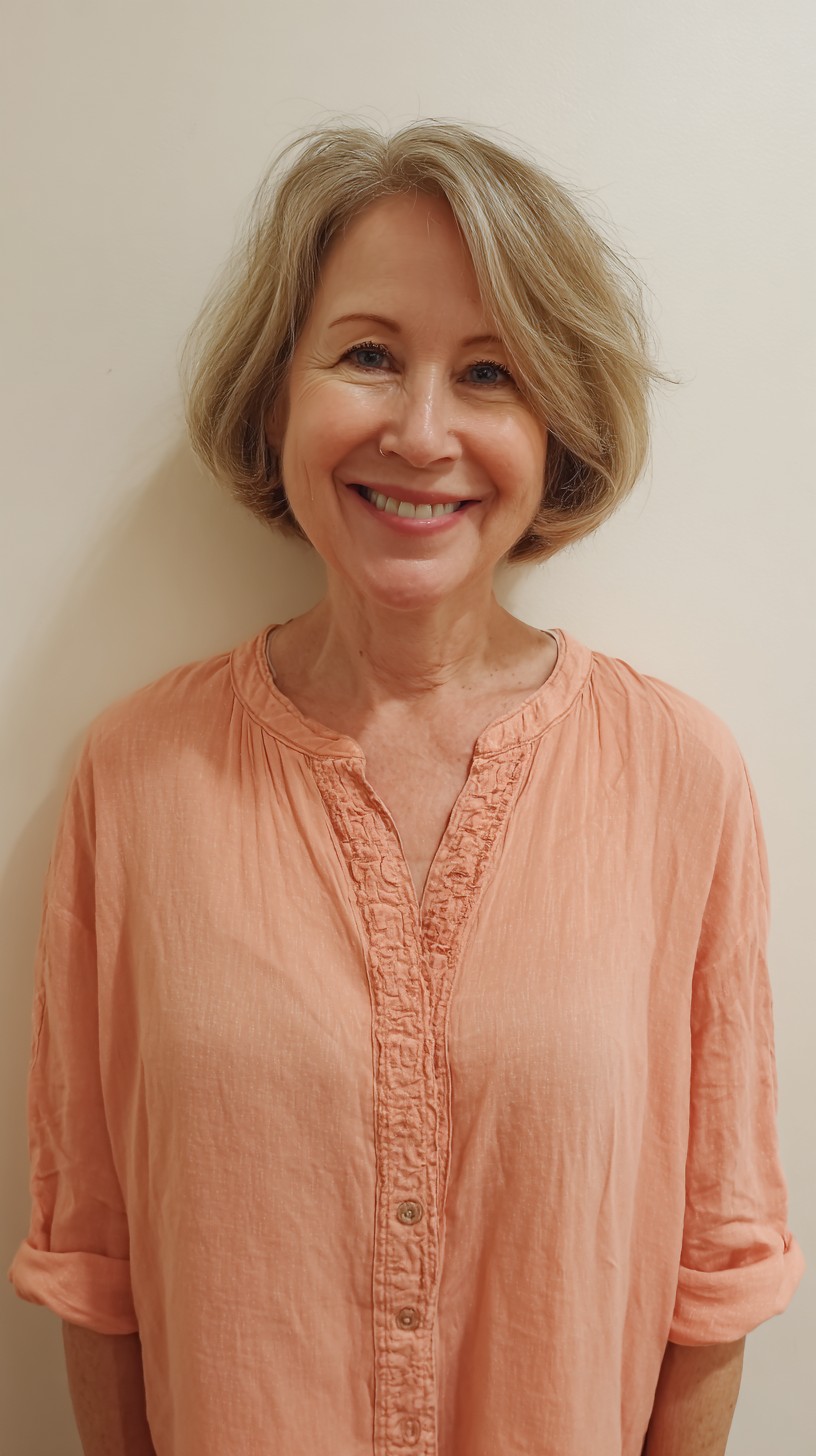 Fresh Blonde Layered Bob with Natural Waves