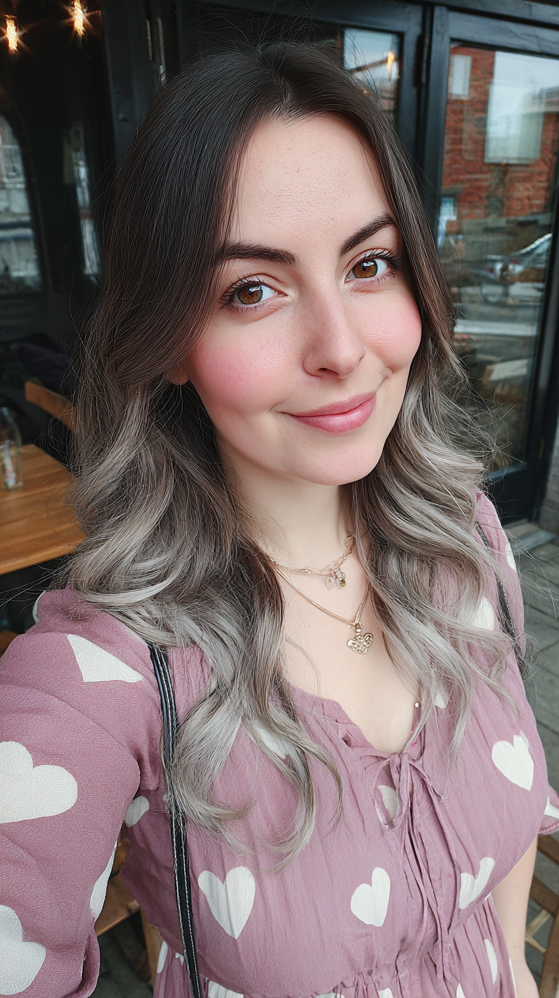 Soft Ashy Waves with Subtle Silver Ombre