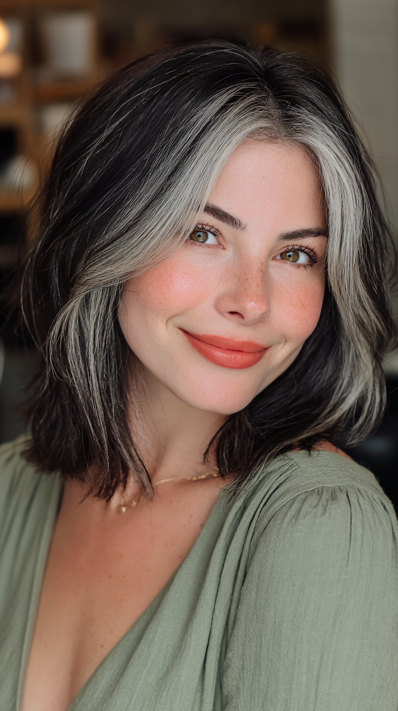 Stylish Black and Silver Ombre Bob