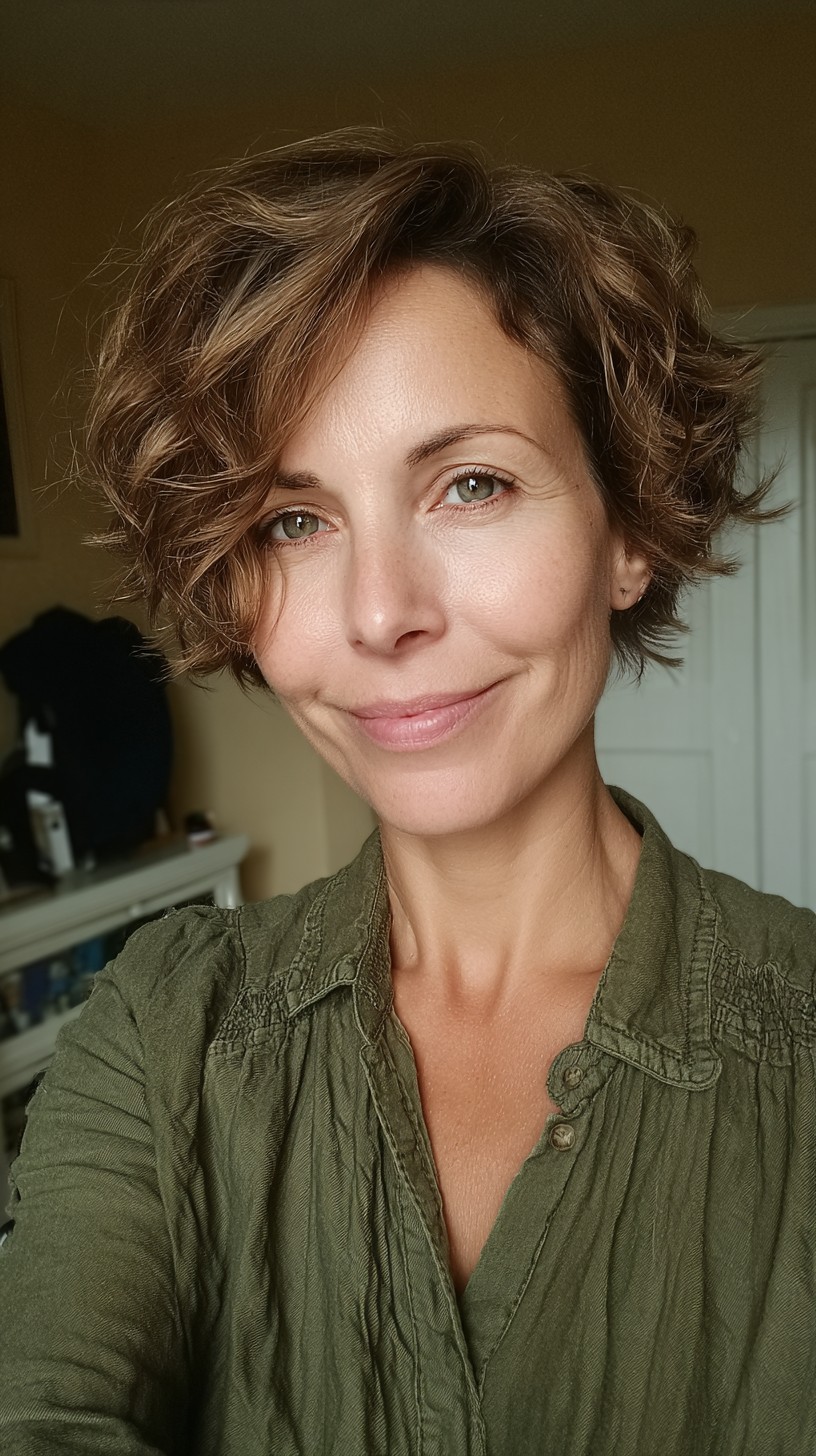 Subtle Chestnut Waves with Graduated Texture