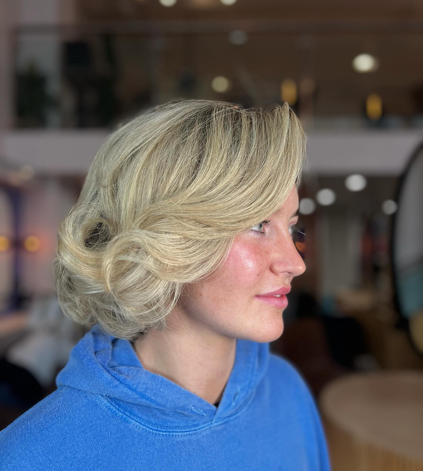 Textured Blonde Bob with Elegant Waves