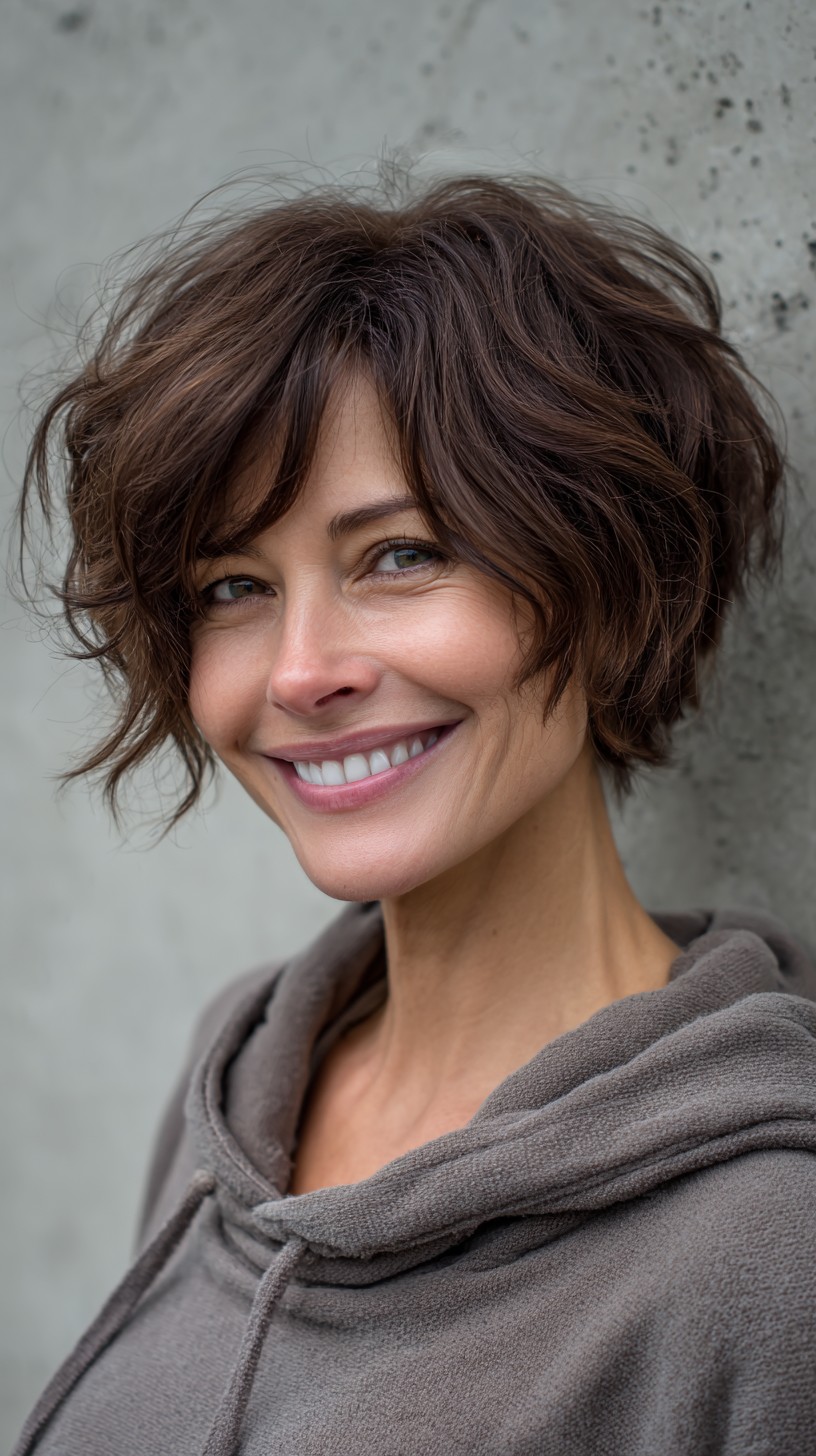 Textured Cinnamon Pixie Bob with Soft Undercut