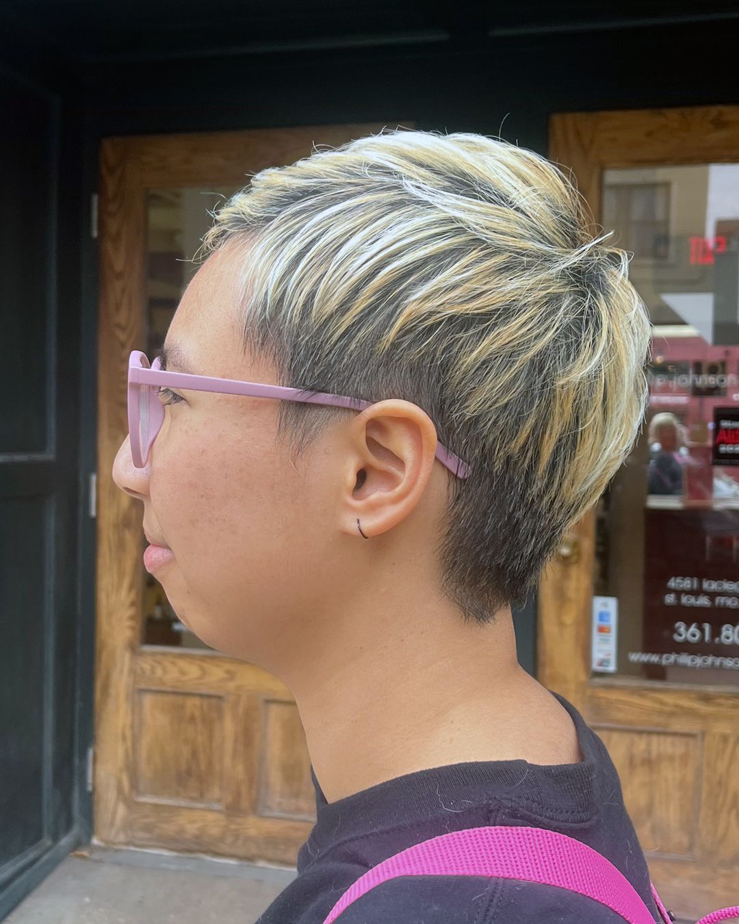 Blonde Highlighted Tousled Pixie with Undercut