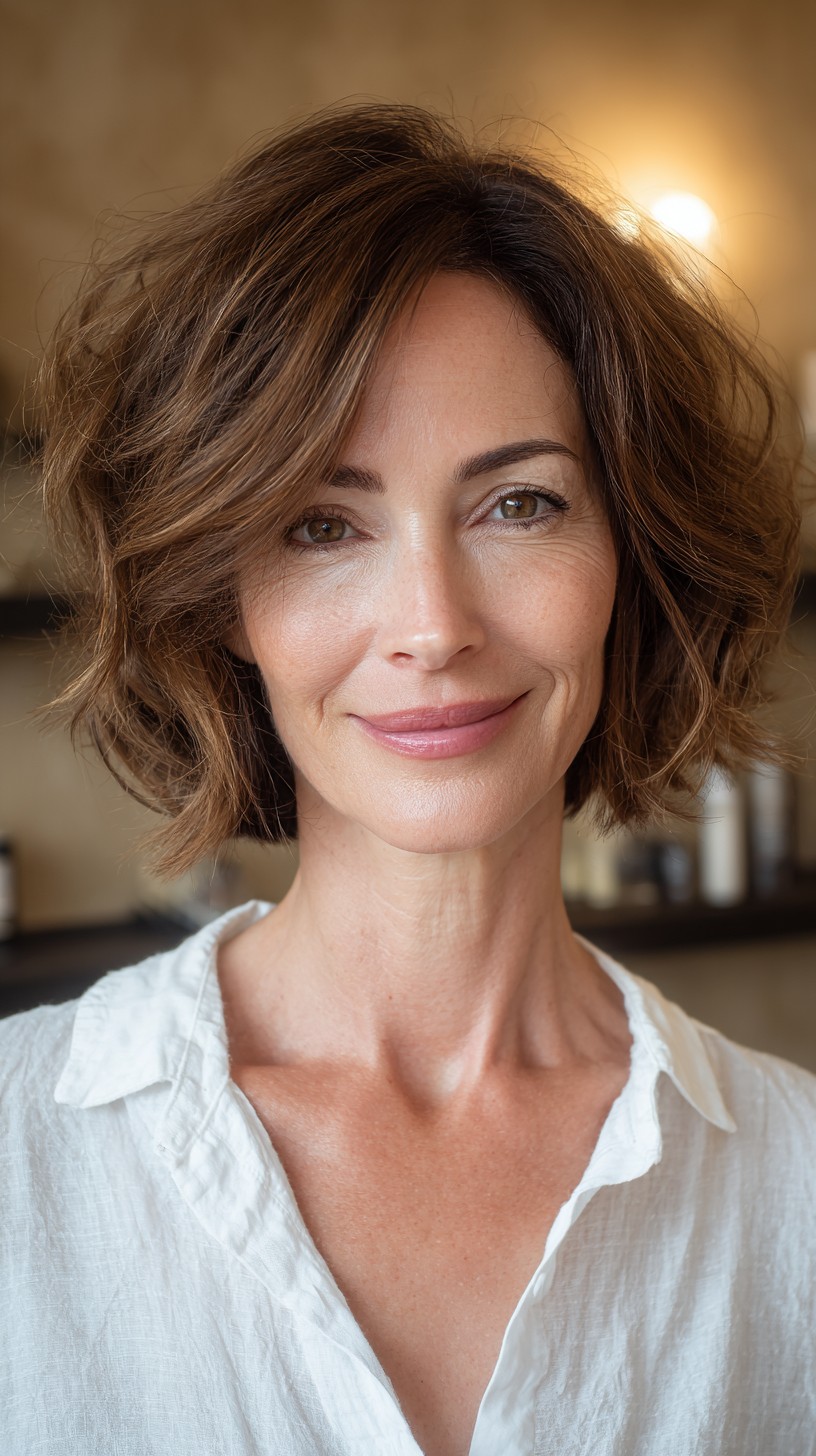 Chic Caramel Waves with Natural Contours