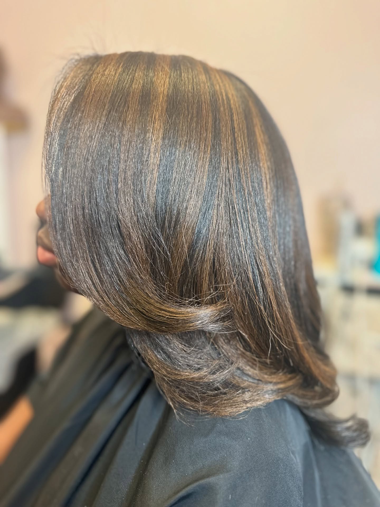 Glossy Long Sleek Hair with Subtle Highlights