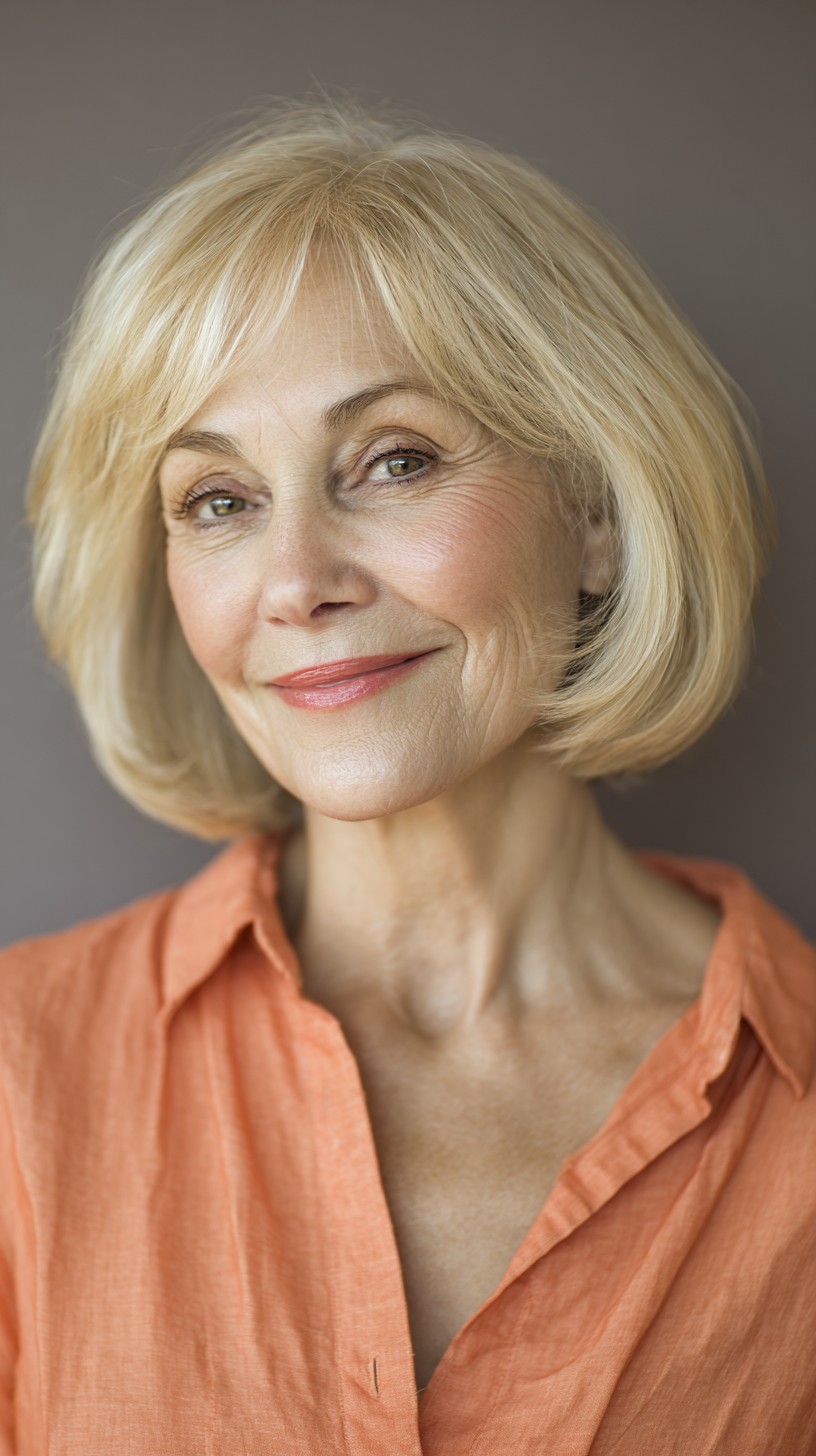 Light Golden Bob with Soft End Curls