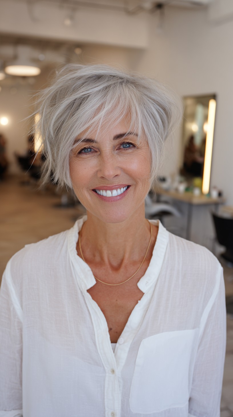 Modern Silver Pixie with Texturized Layers