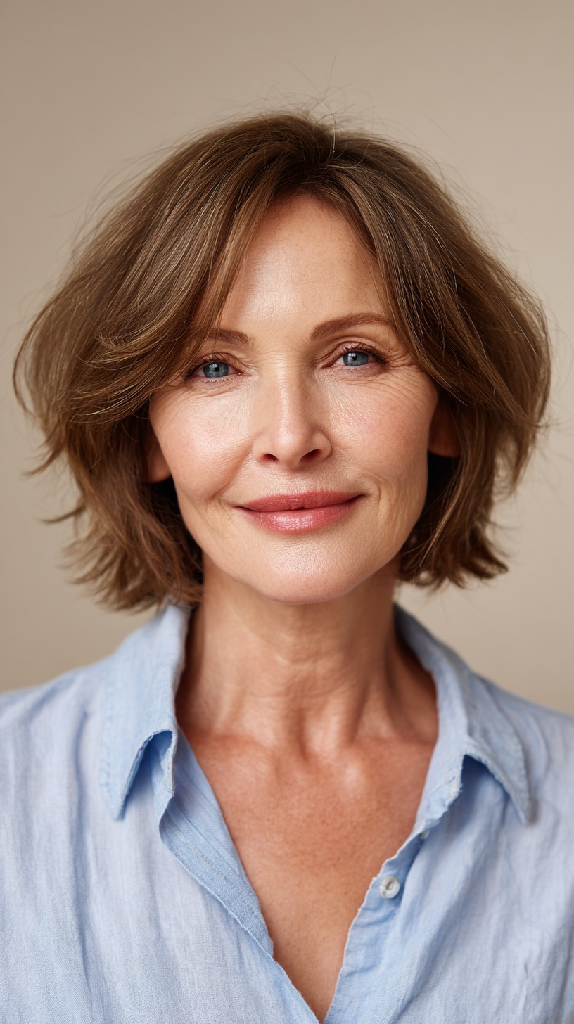 Refined Chestnut Bob with Soft Movement