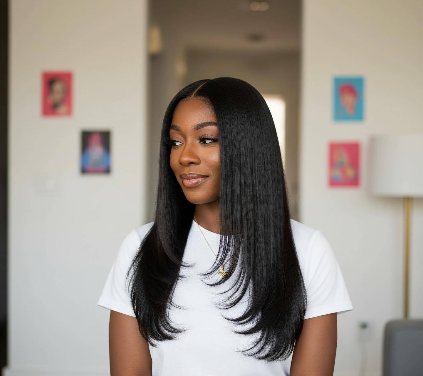 Sleek Long Hair with Soft Layered Ends