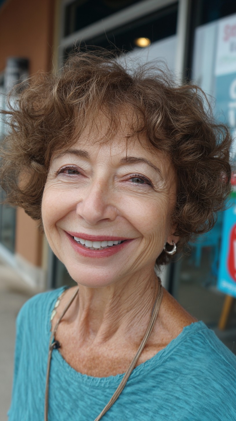 Charming Chestnut Curls with Gentle Volume