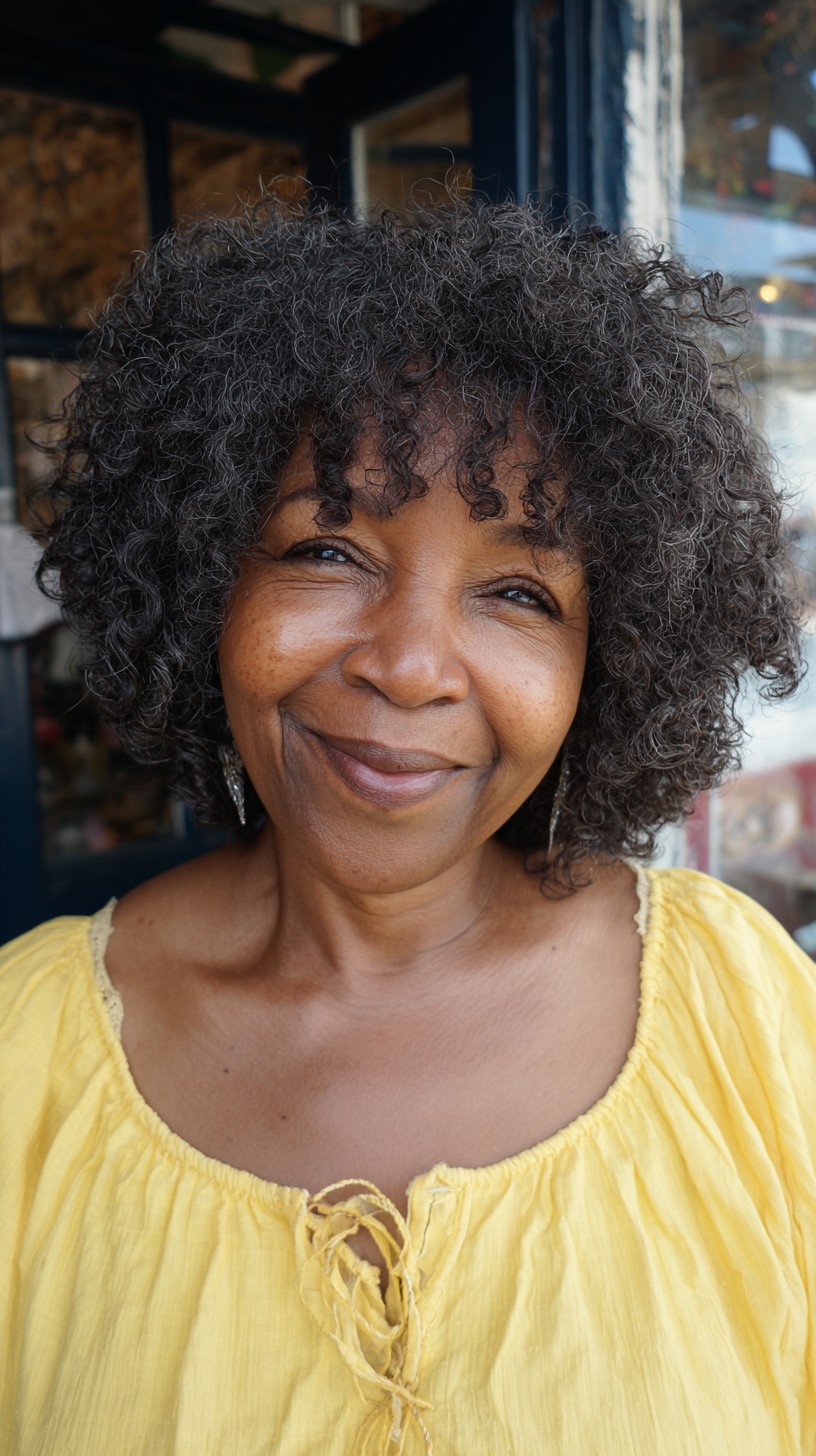 Charming Silver Voluminous Curly Bob