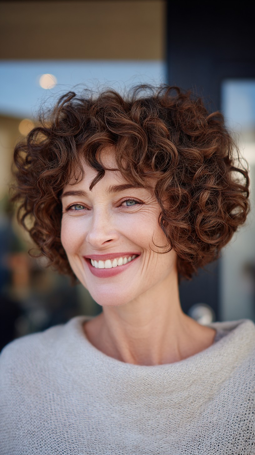 Expressive Mahogany Curls with Graduated Texture