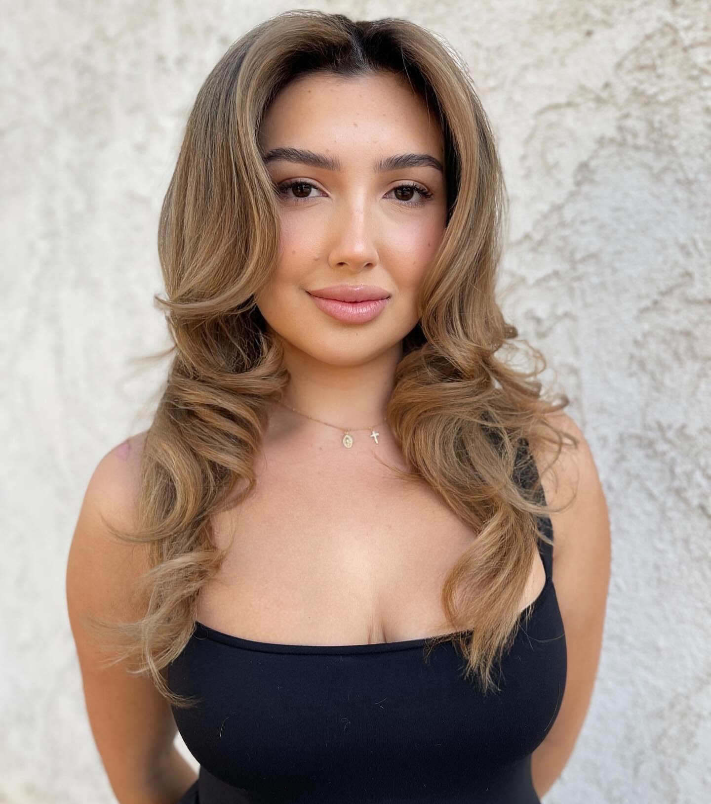 Luxurious Chestnut Waves with Soft Face-Framing Layers