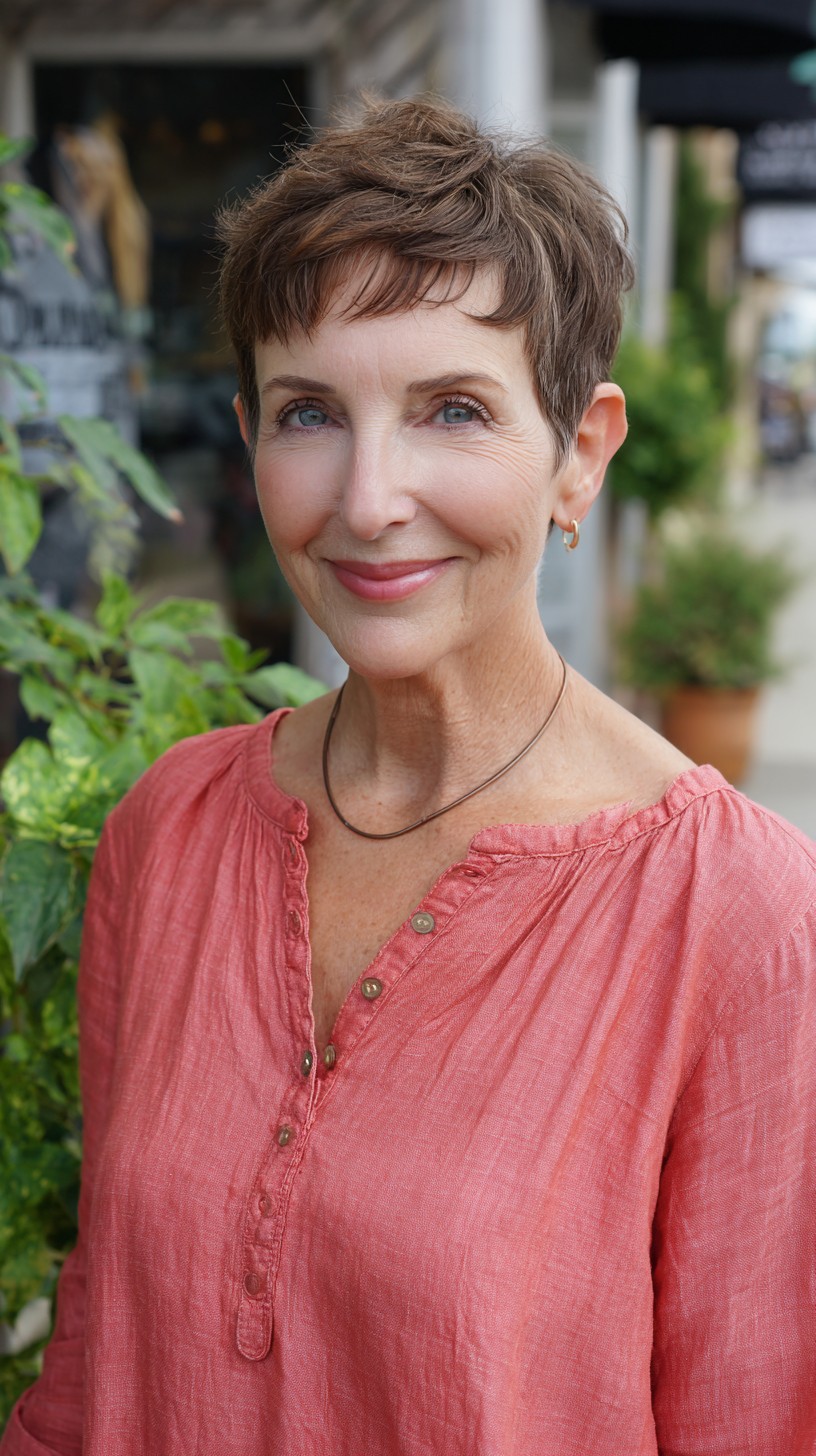 Modern Textured Pixie for Fine Hair