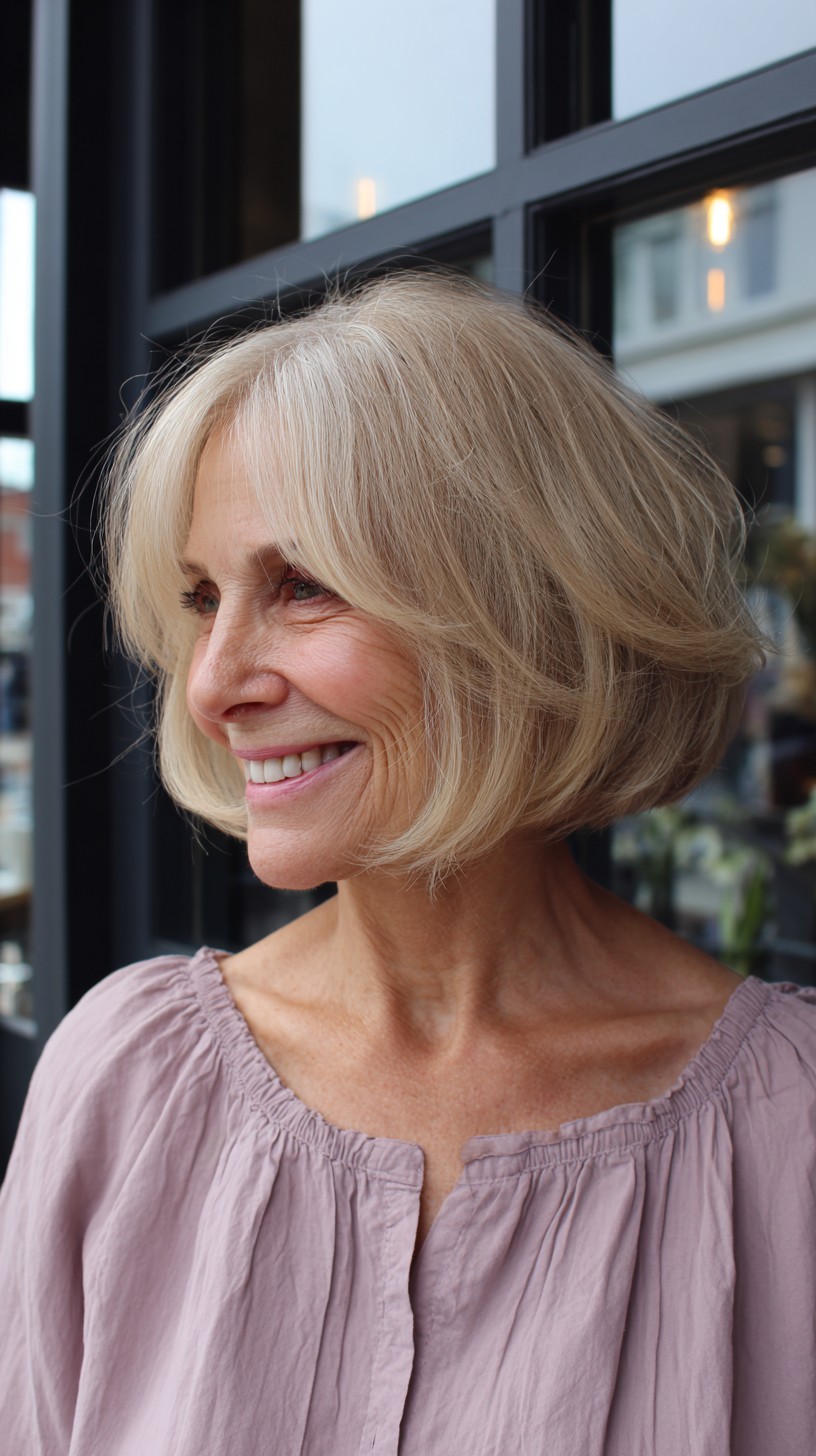 Soft Blonde Bob with Light Feathered Layers