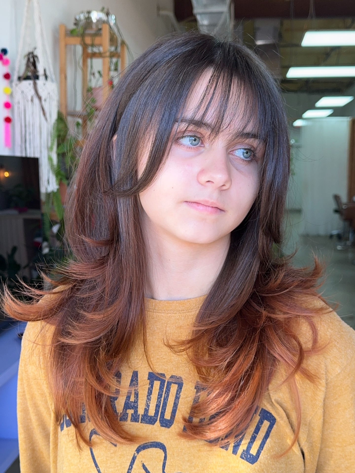 Soft Brunette Waves with Wispy Bangs