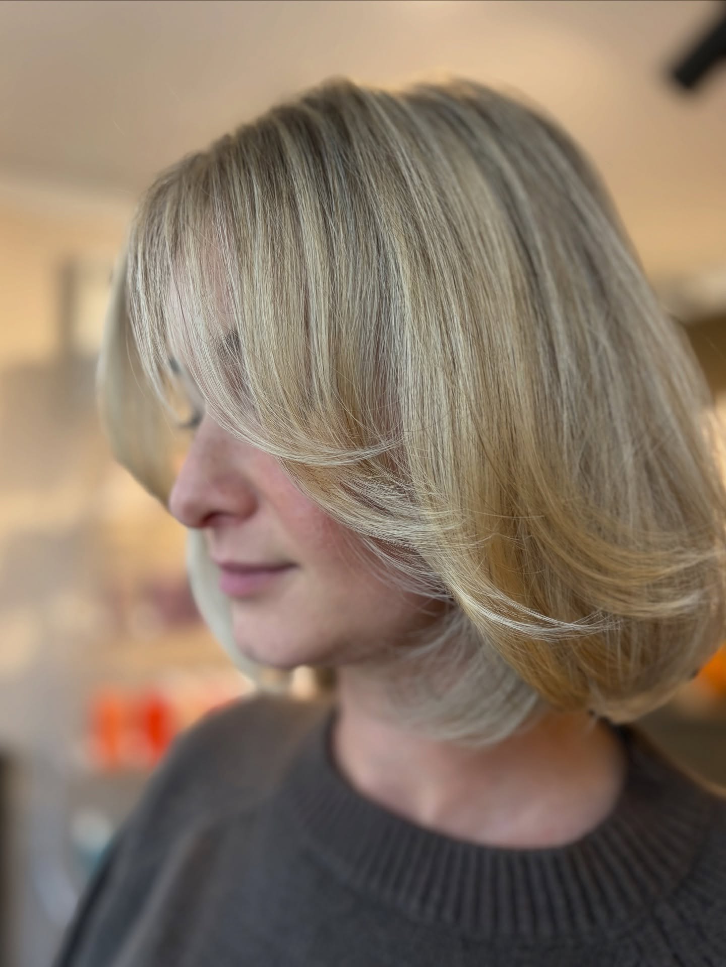 Subtle Vanilla Bean Bob with Soft Sweeping Layers