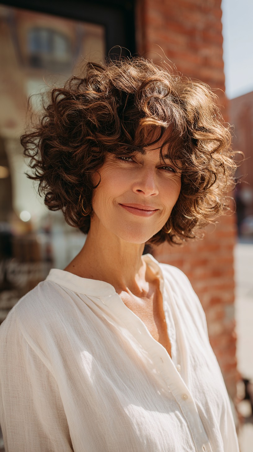 Sun-Kissed Chocolate Curls with Dynamic Volume