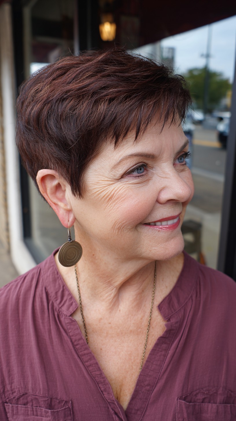 Autumn-Inspired Textured Taper Pixie