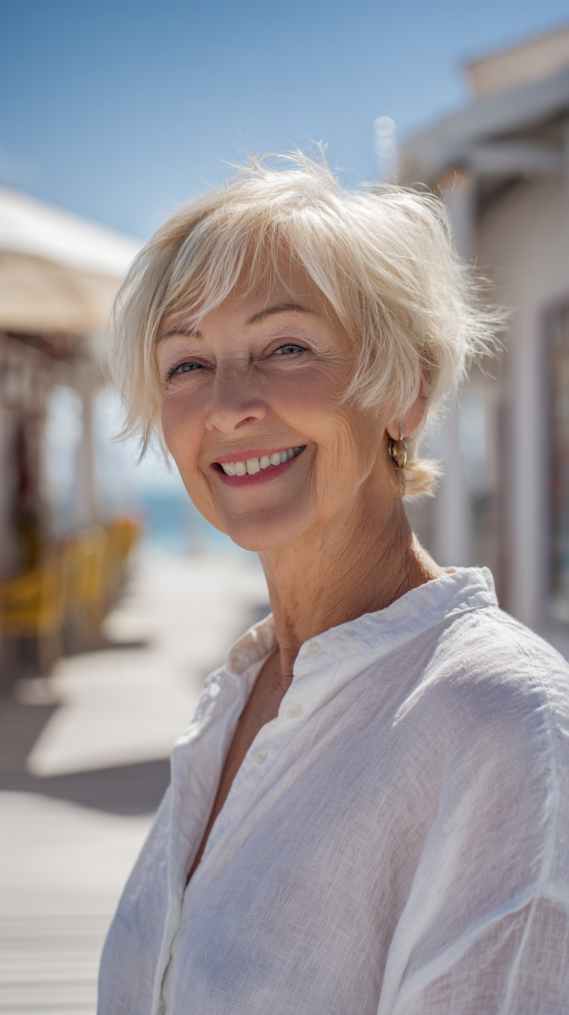 Breezy Blonde Textured Crop for Seniors