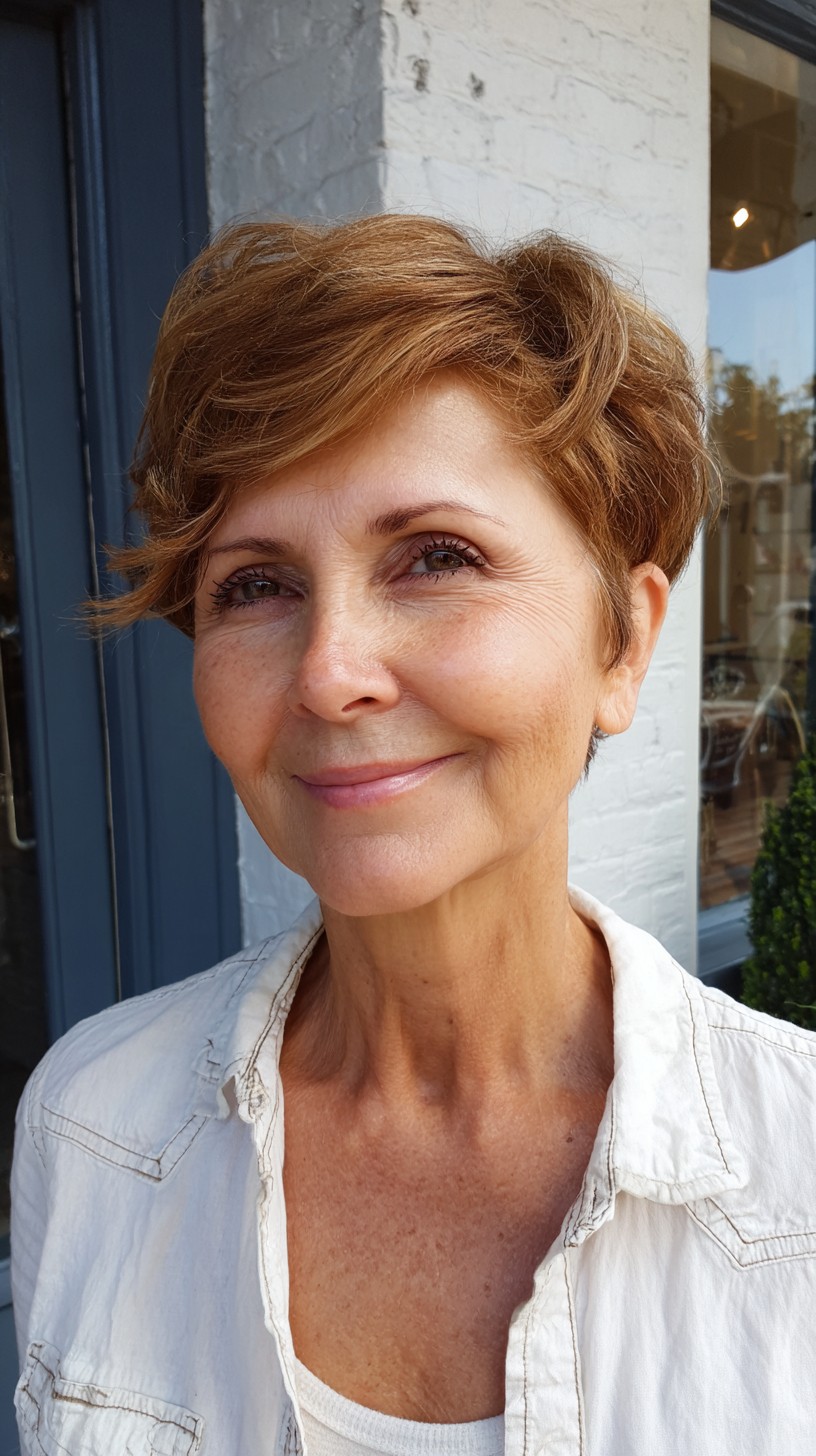 Charming Caramel Textured Short Cut
