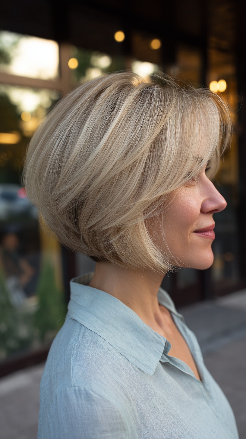 Chic Blonde Balayage Bob with Soft Waves