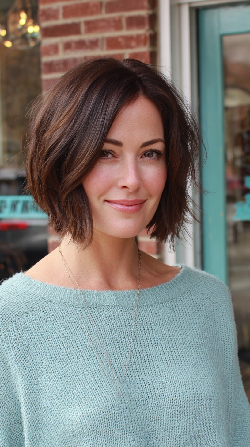 Chic Espresso Tousled Angled Cut