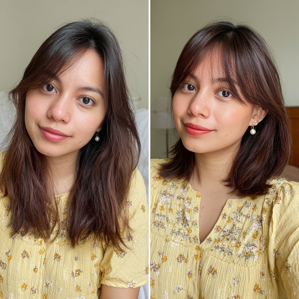 Chic Medium-Length Hair with Subtle Red Highlights