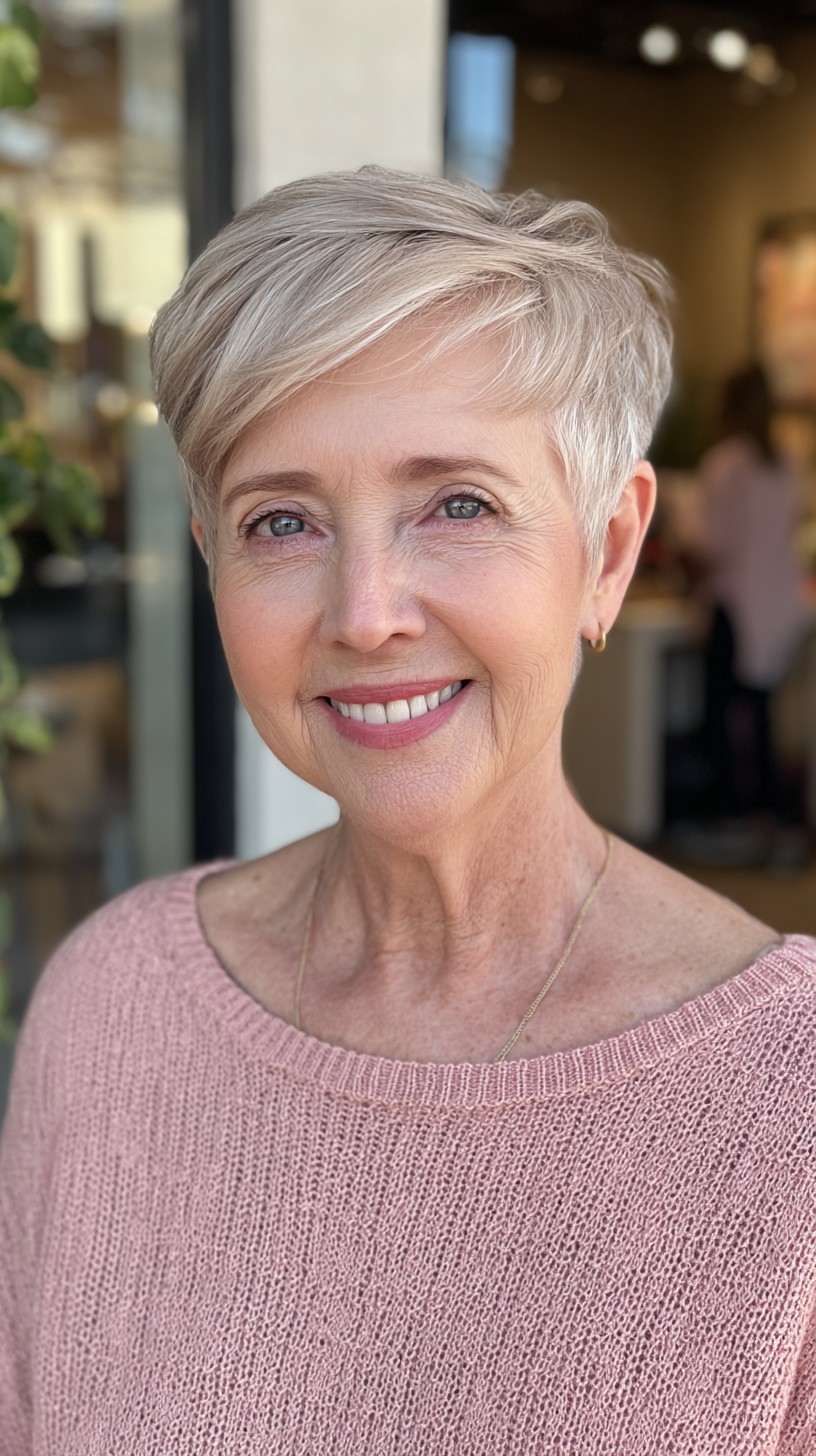 Classic Natural-Grey Layered Pixie