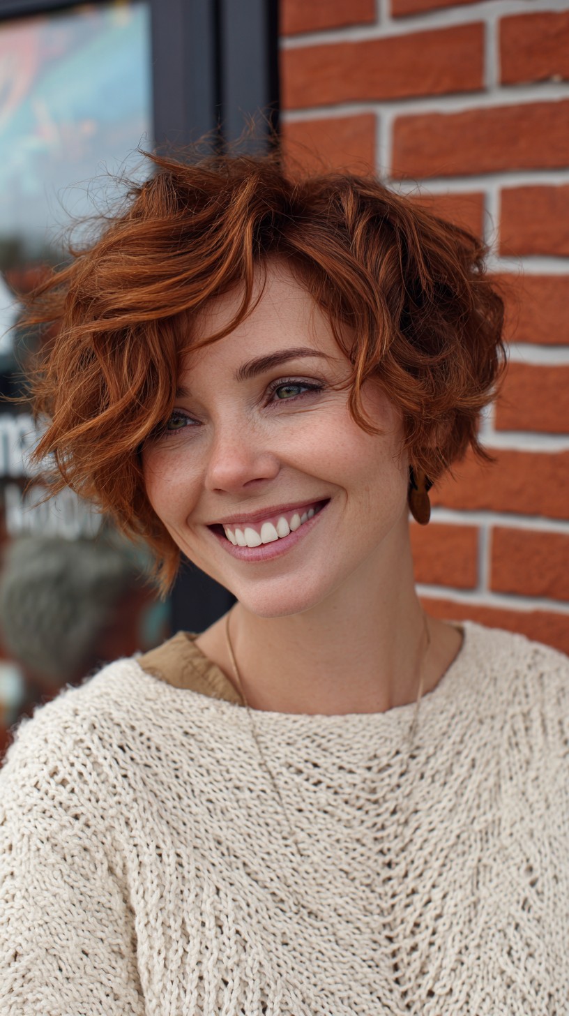 Copper Cinnamon Tousled Crop for Women Over 40