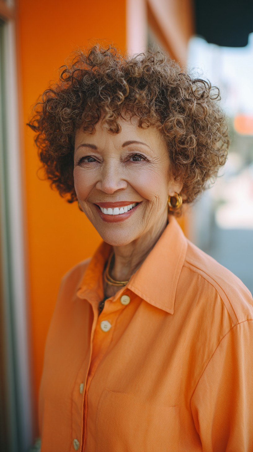 Dynamic Cinnamon Spiral Curls for a Youthful Look