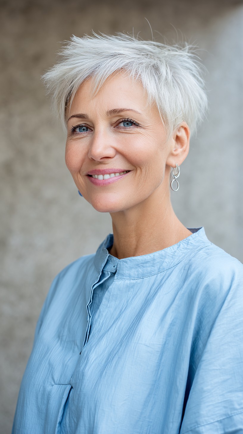 Effortless Frosty Textured Crop for Fine Hair
